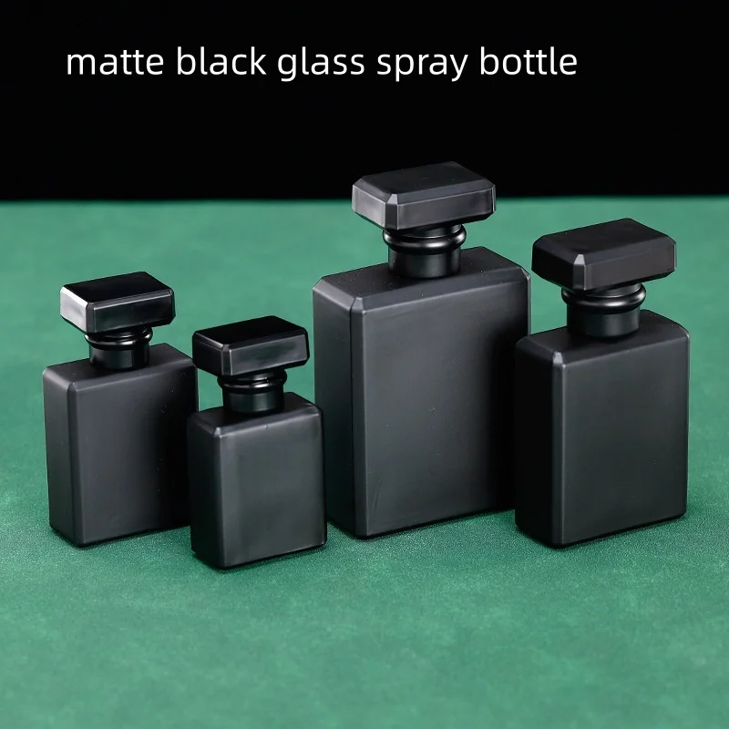 10pcs-30-50-100ml-matte-black-glass-perfume-bottle-empty-spray-bottle-crimp-nick-bottle-bayonet-bottle-atomizer-need-a-tool