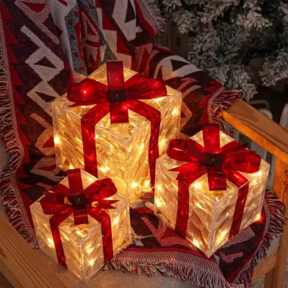 caixas-de-presente-de-natal-com-laco-e-luzes-led-decoracao-com-laco-caixas-de-presente-iluminadas-design-a-prova-d'Agua-pre-iluminado