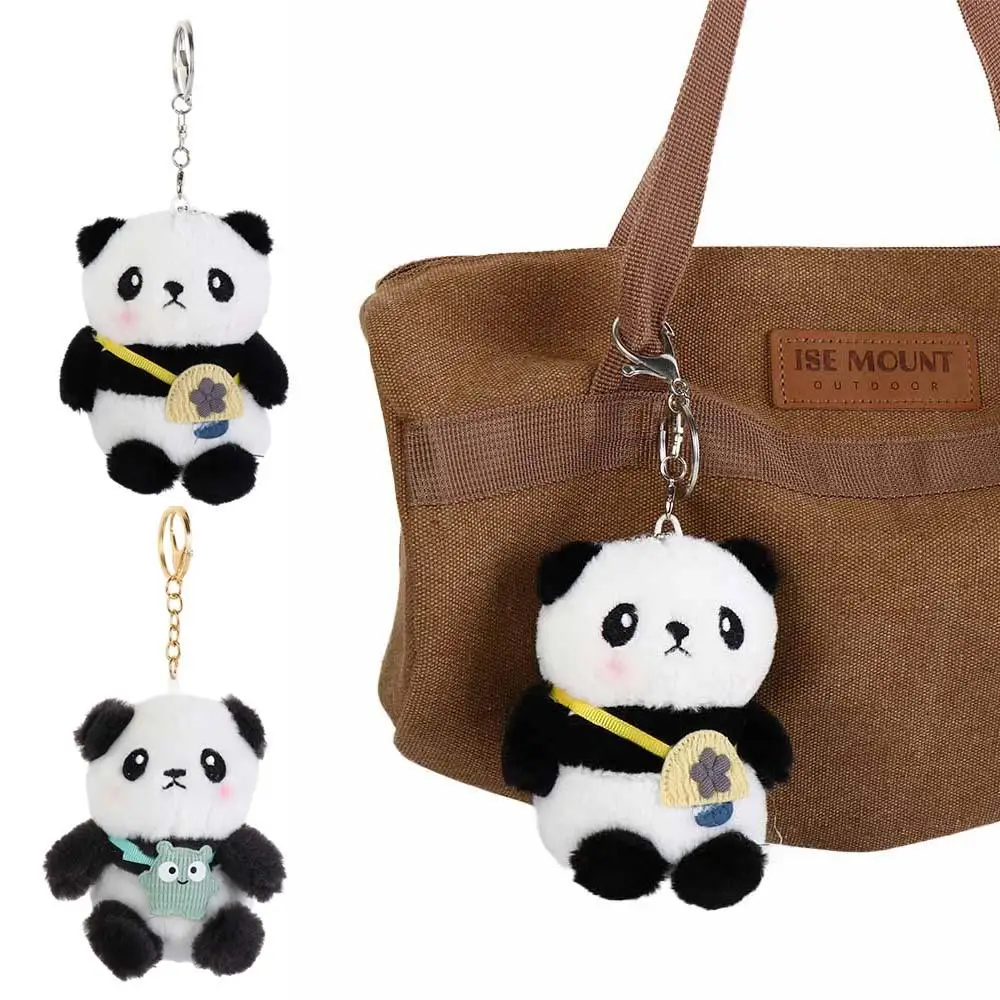 

Plush Cute Panda Keychain Cartoon PP Cotton Doll Car Key Ring Korean Style Couple