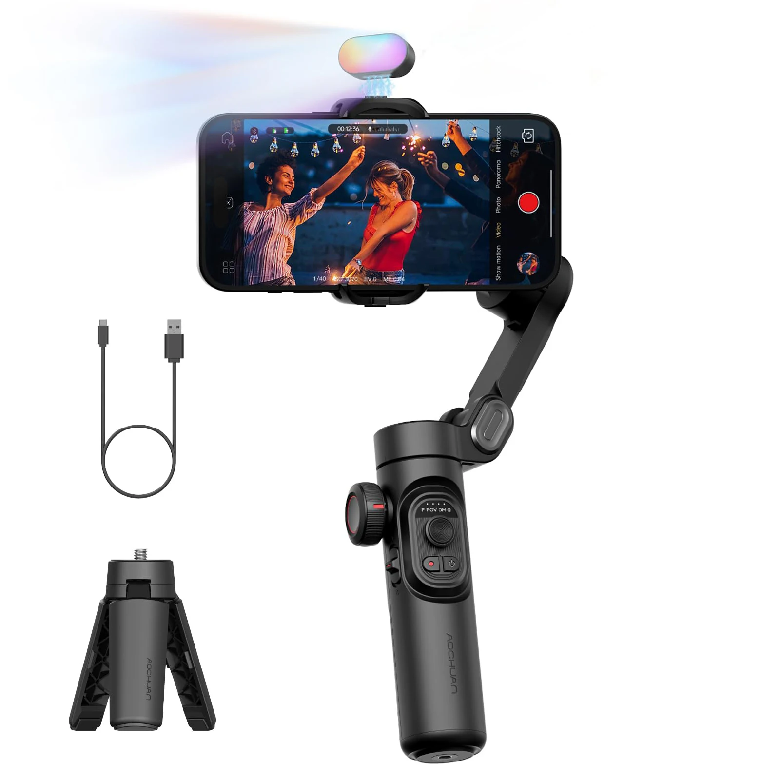 AOCHUAN Smart XE 3-assige handheld gimbal-stabilisator voor smartphone iPhone Android Face Tracking Vlog Live streaming - afbeelding 1