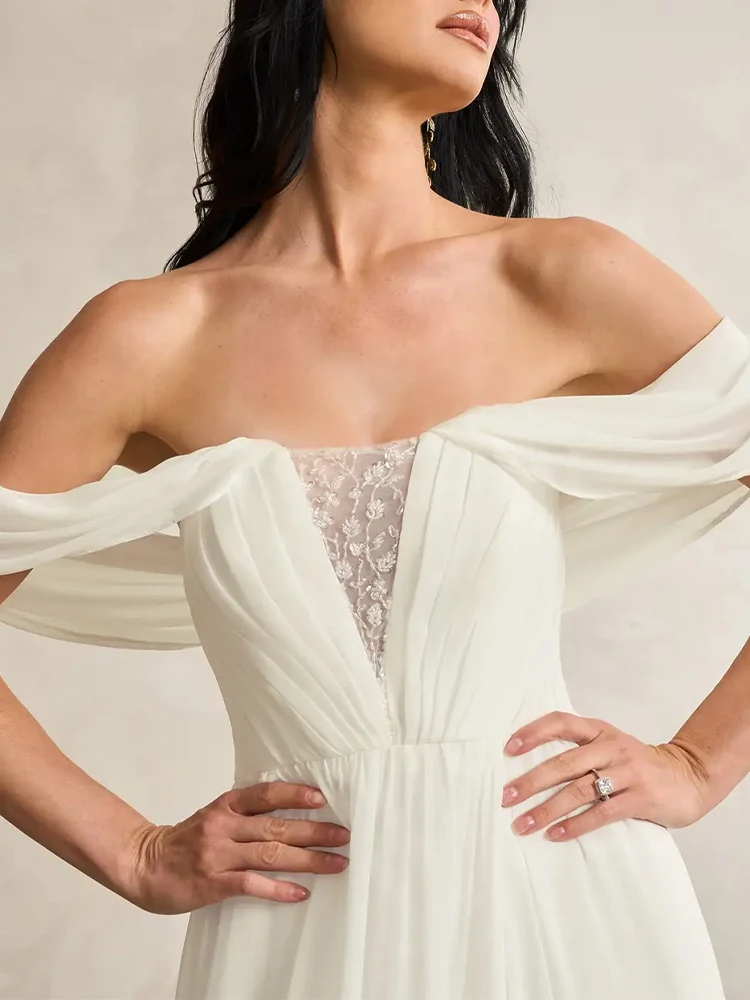 Vestido de novia de nuevo estilo, vestido de gasa con lentejuelas y escote en forma de corazón, vestido de noche de boda para mujer, vestido formal elegante para banquete