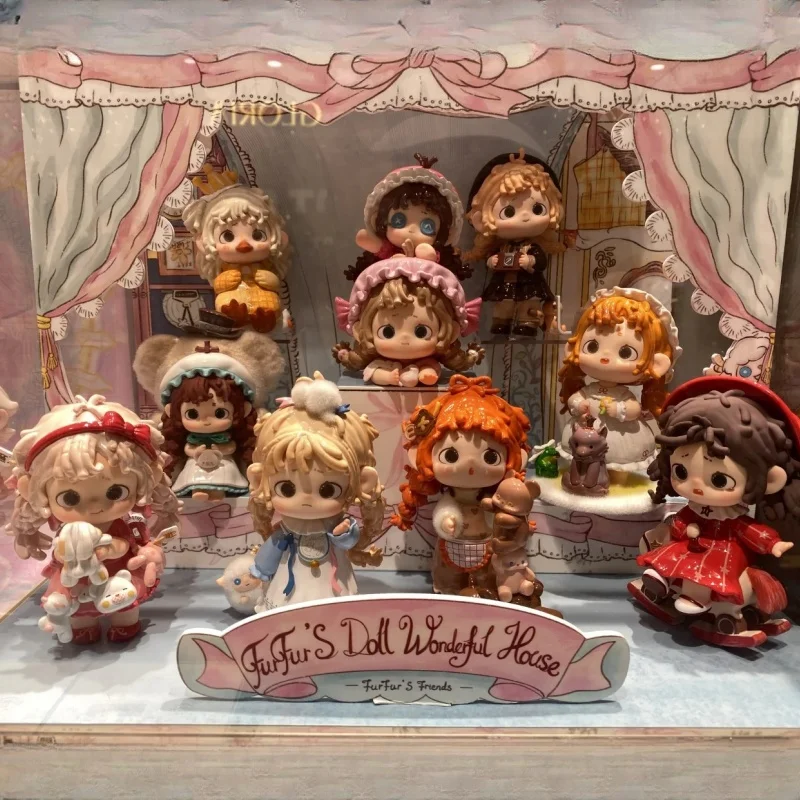 Oficjalna lalka Heyone Fufu Series 4 Fufu Doll Miaomiao House Curly Hair Girl Blind Box Modna figurka kolekcjonerska Prezent dla fanów