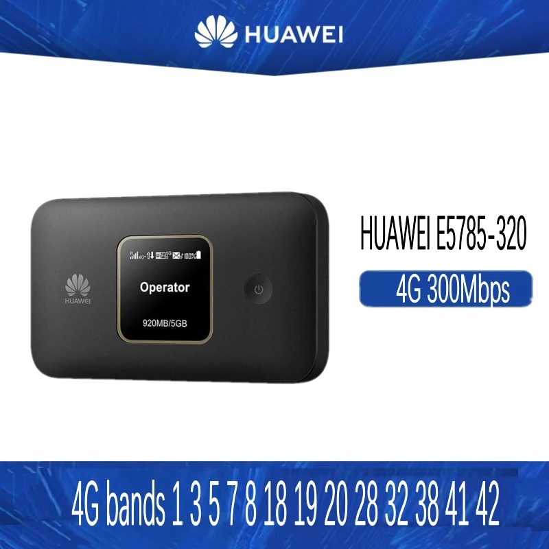 Разблокированный мобильный Wi-Fi-маршрутизатор Huawei E5785 E5785-320 300 Мбит/с 4G LTE Cat6 Мобильная точка доступа Wi-Fi с аккумулятором 3000 мАч E5785Lh-22C