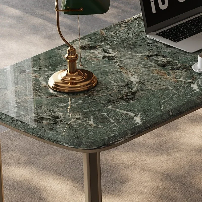มีลิ้นชักเก็บของโต๊ะทํางานชั้นวางหินอ่อนโต๊ะยืนโต๊ะคอมพิวเตอร์ห้องนอนหรูหรา Mesa De Escritorio เฟอร์นิเจอร์สํานักงาน