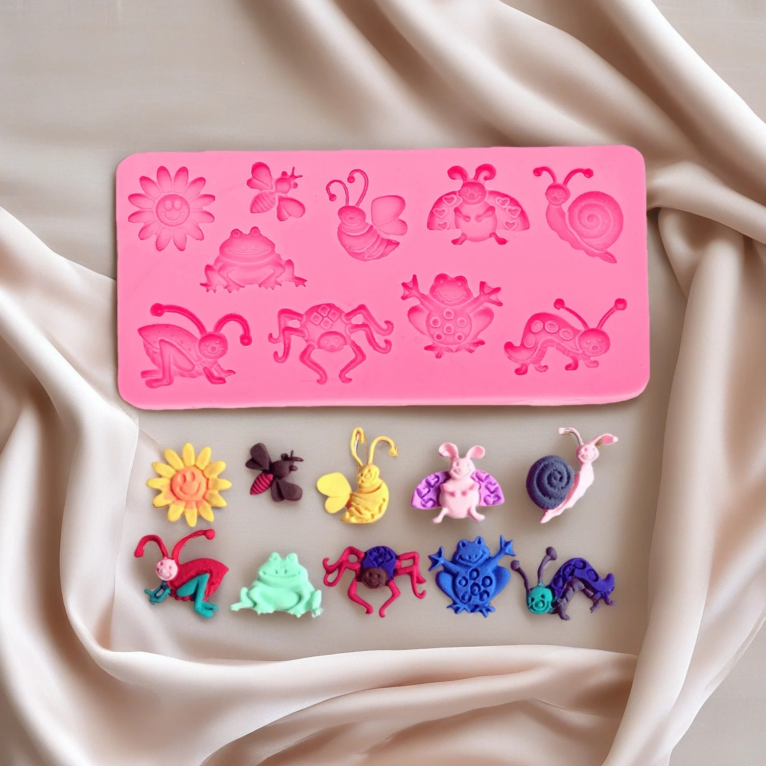 Cute Dragonfly Bee Silicone Mold for Cupcake Topper Cake Decorating Chocolate Candy Polymer Clay Supplies