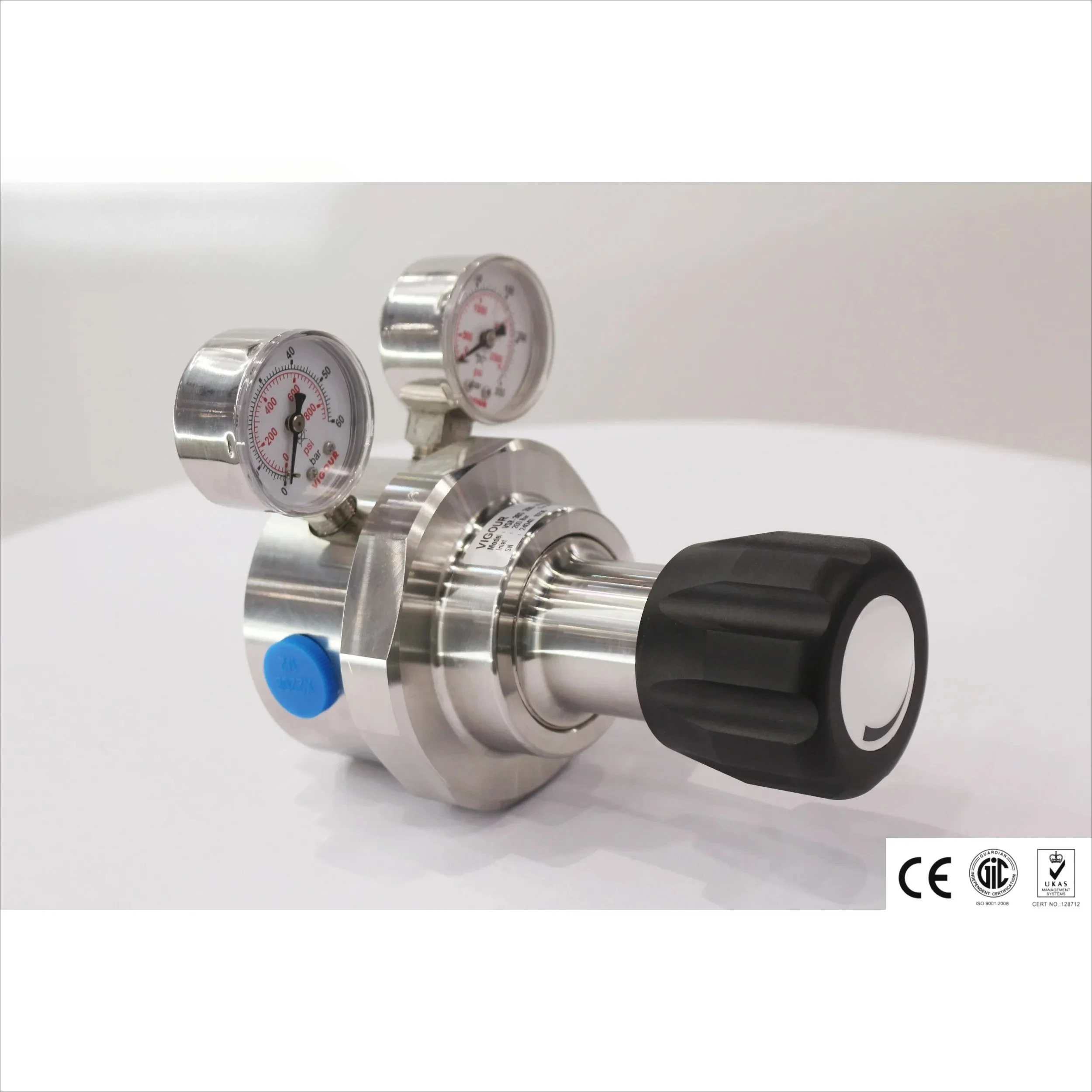 High Pressure Chrome Plated Brass Piston Regulator Manual Power Panel Mounting for Gas Media