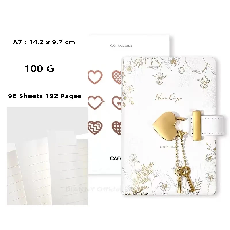 Retro Diary with Padlock Notebook and Journal A7 Sketchobook Lock Notepad Small Pocket Agenda School Planner Organizer Note Book