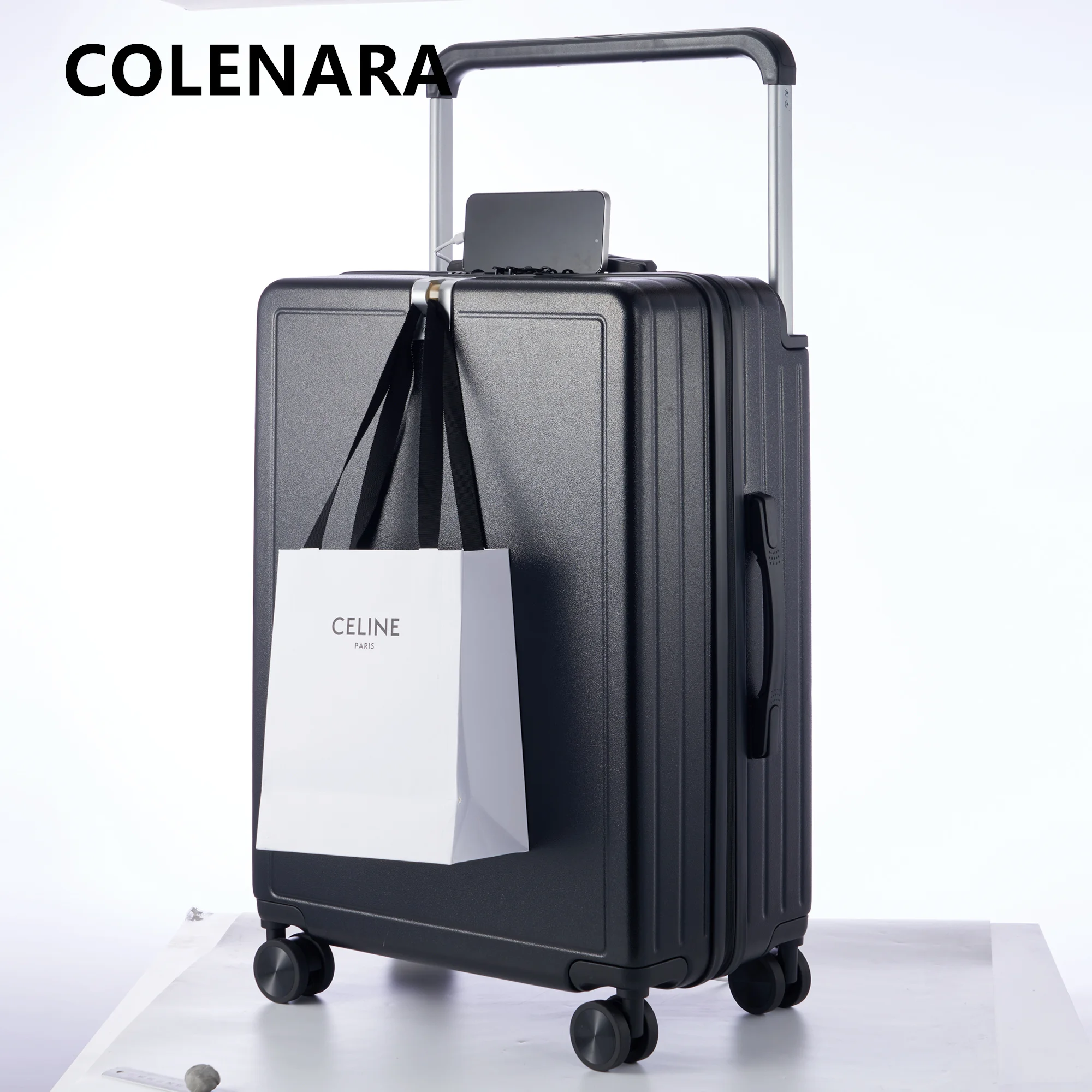 COLENARA حمل الأمتعة السفر 20 "22" 24 "26" 28 بوصة سعة كبيرة حقيبة تروللي بعجلات للرجال ABS + PC الصعود حقيبة المرأة #5