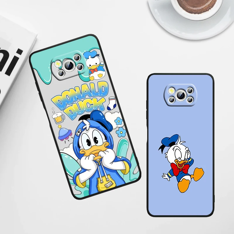 Don Donald Fauntleroy Duck For Xiaomi Poco X6 X5 X4 X3 F4 F3 NFC M6 M5 M4 GT S Pro 4G 5G C65 Black Soft Phone Case