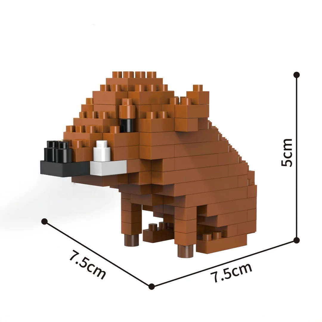 3D Mini-Zoo Mikro-Bausteine – Einfache Montage für Kinder, Handspielzeug mit Tieren, Puzzle-Geschenk, Weihnachtsparty-Geschenk/Geburtstagsgeschenk – Detail 9