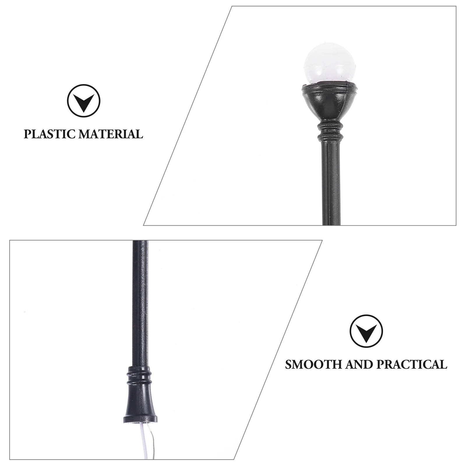 3 ชิ้น Street Light รุ่นโคมไฟพลังงานแสงอาทิตย์ตารางทราย DIY สวนมินิพลาสติก Park อุปกรณ์เสริมภูมิทัศน์