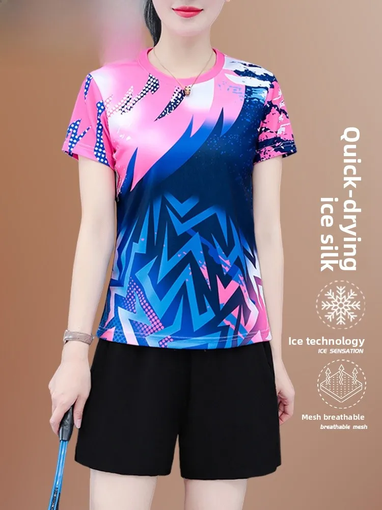 

TUCANO Ice Silk Running Sportswear Set Women's Summer 2025 New Sle ort Sve Fitn Training Two-Piece Suit