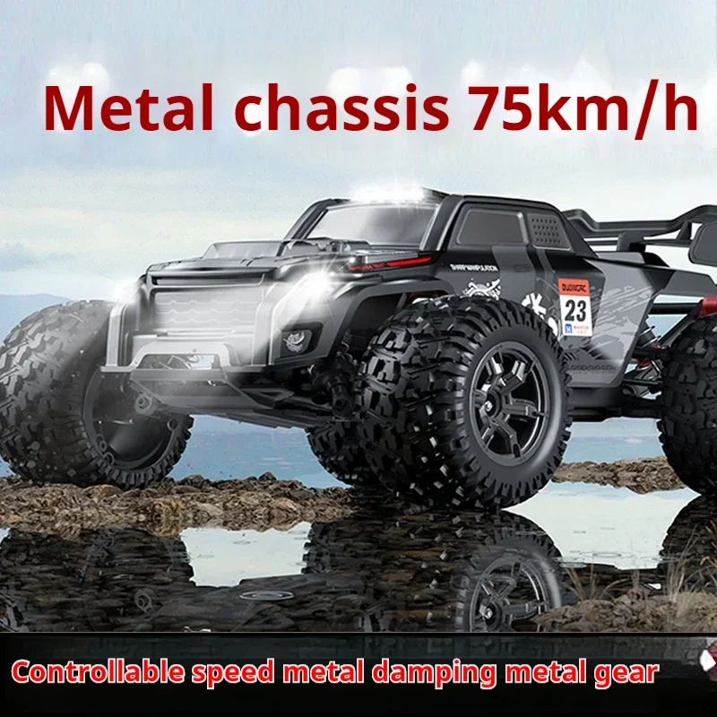 Zestaw upominkowy do samochodów RC 4x4:1/16 aluminiowy samochód zdalnie sterowany, 75 km/h bigfoot terenowy rc drift car, profesjonalne wyścigi,