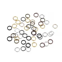 50-200pcs 3-16mm Gold Rhodium Metal Jump Ring Open Single Loops Split Rings Supplies For DIY Jewelry Handmade Accessories