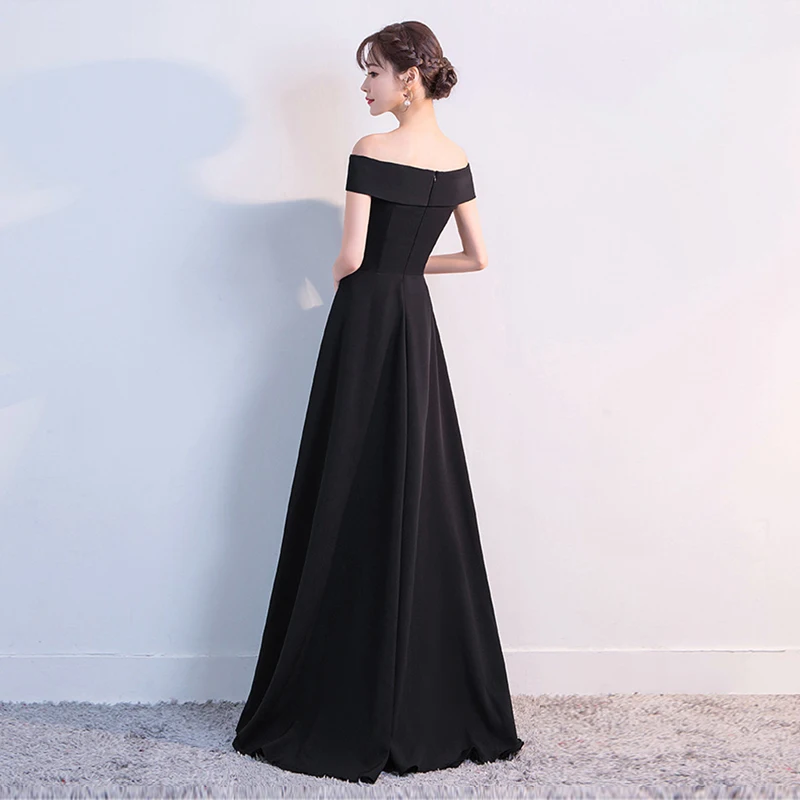 Damen-Abendkleid mit freiem Schulterbereich, elegantes, bodenlanges Kleid, hochwertige, schlichte, luxuriöse Bankett-, Party-, Abschlussball-, Cocktail- und formelle Kleidung – Detail 9
