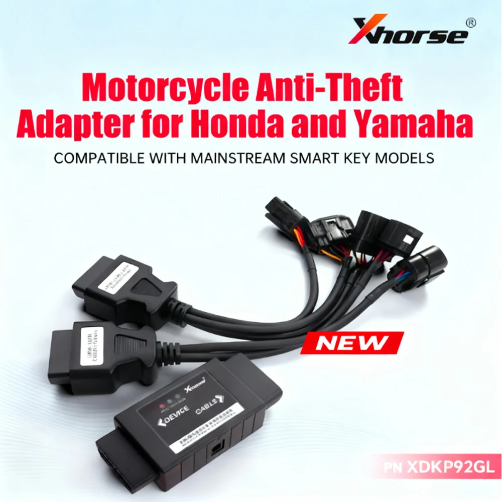 Xhorse XDKP92GL Motorcycle Adapter for HONDA/YAMAHA Key Programming Cable Works with Midi/ Key Tool Plus PAD/ Key Tool Max Pro