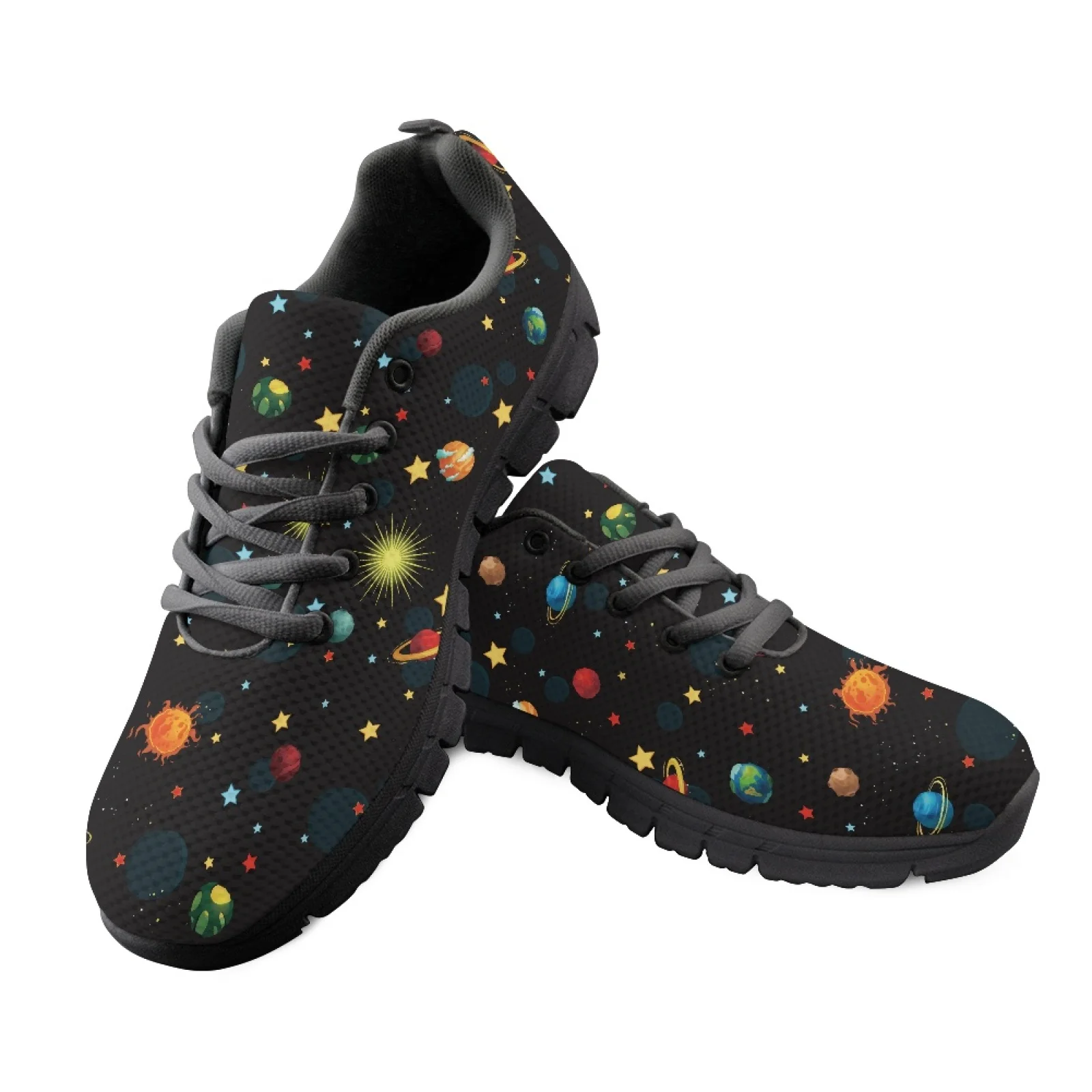 Coloranimal Space Planet Print Women Non Slip Mesh Sport Shoes for Healthcare Workers Women Low Top Womens Sneakers