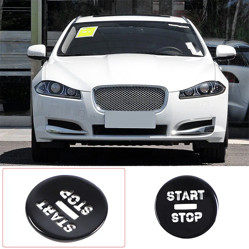 For 2008-2015 Jaguar XF one-button start button patch decoration modification, stainless steel gloss black 1PCS