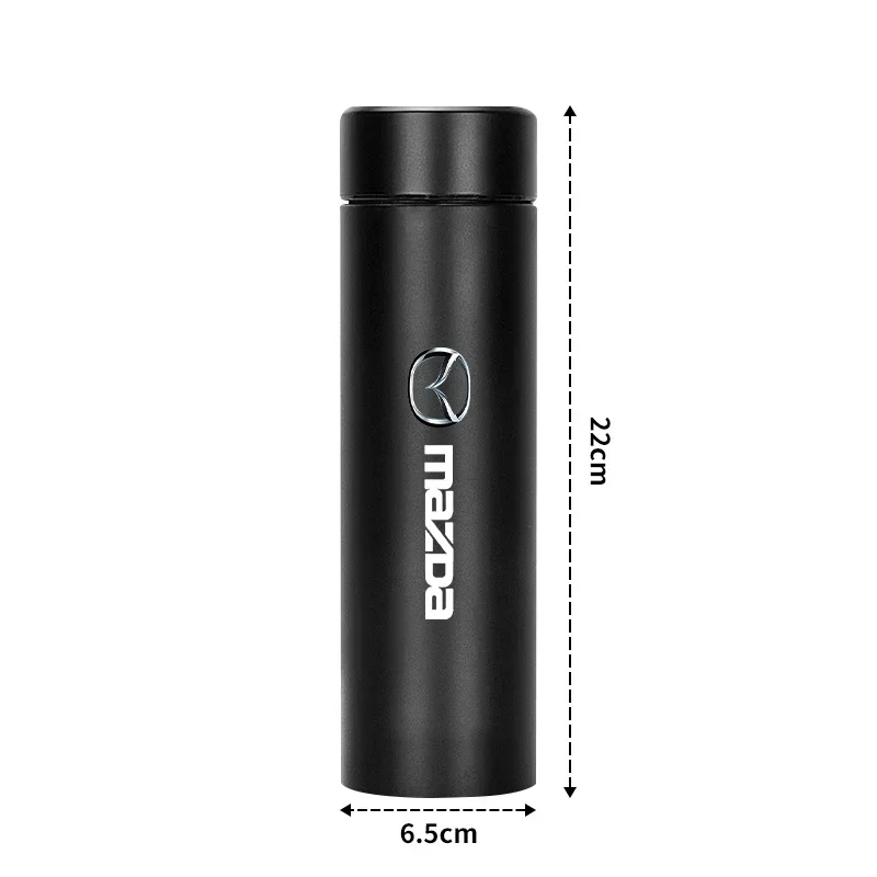 500ml Portable Car Smart Thermos Bottle Temperature Display Cup For Mazda 3 6 Atenza Axela Demio CX3 CX5 MP MS RX8 Accessories