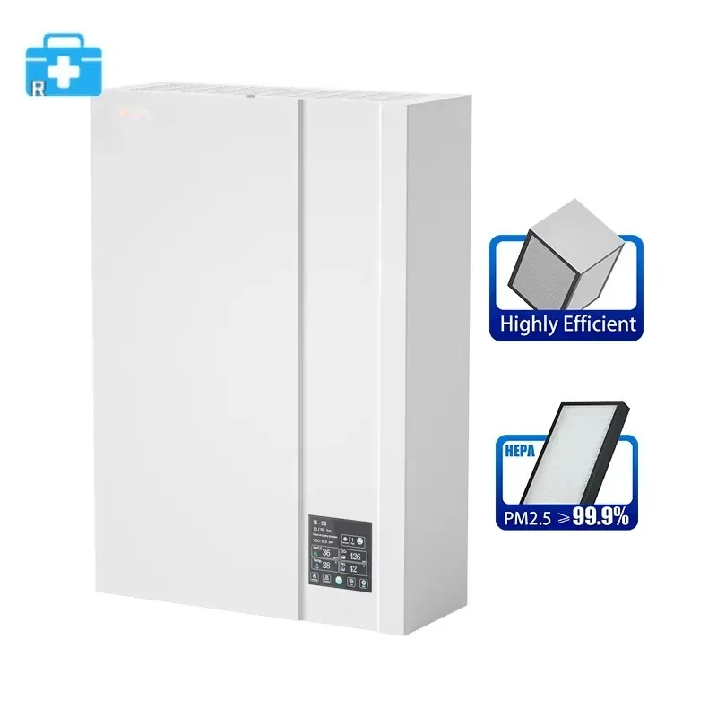 Wall-mounted ductless ERV HVAC air system VMC dual-flow fresh air ventilation system