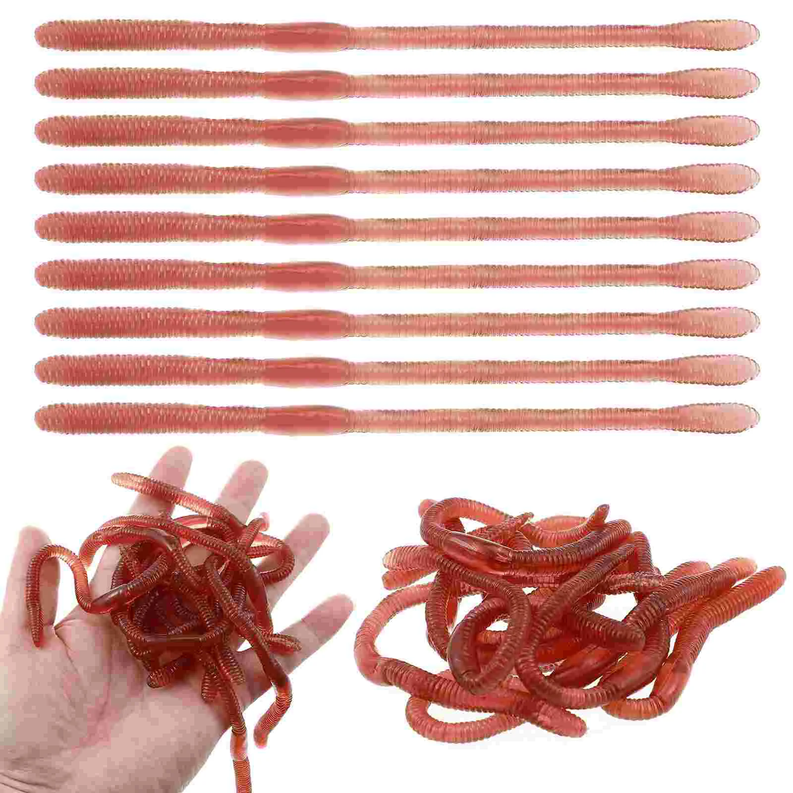 10 Pcs Simulation Earthworms Tricky Toys Artificial Earthworms Simulation Toys Models fake worms faux worms