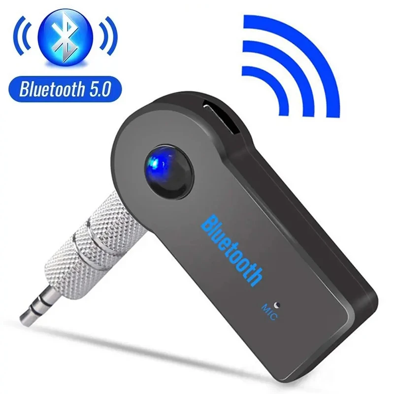 Wireless Bluetooth Adapter 5.0 2-in-1 Transmitter Receiver Audio AUX 3.5mm Jack Dongle for Car,TV Audio, Projector, PC, Headphon