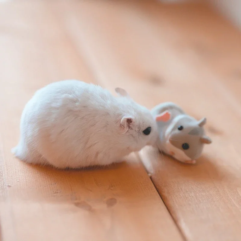 ハムスター植毛横たわっているモデリングガシャポンデスクトップ装飾アクションフィギュアモデルおもちゃ