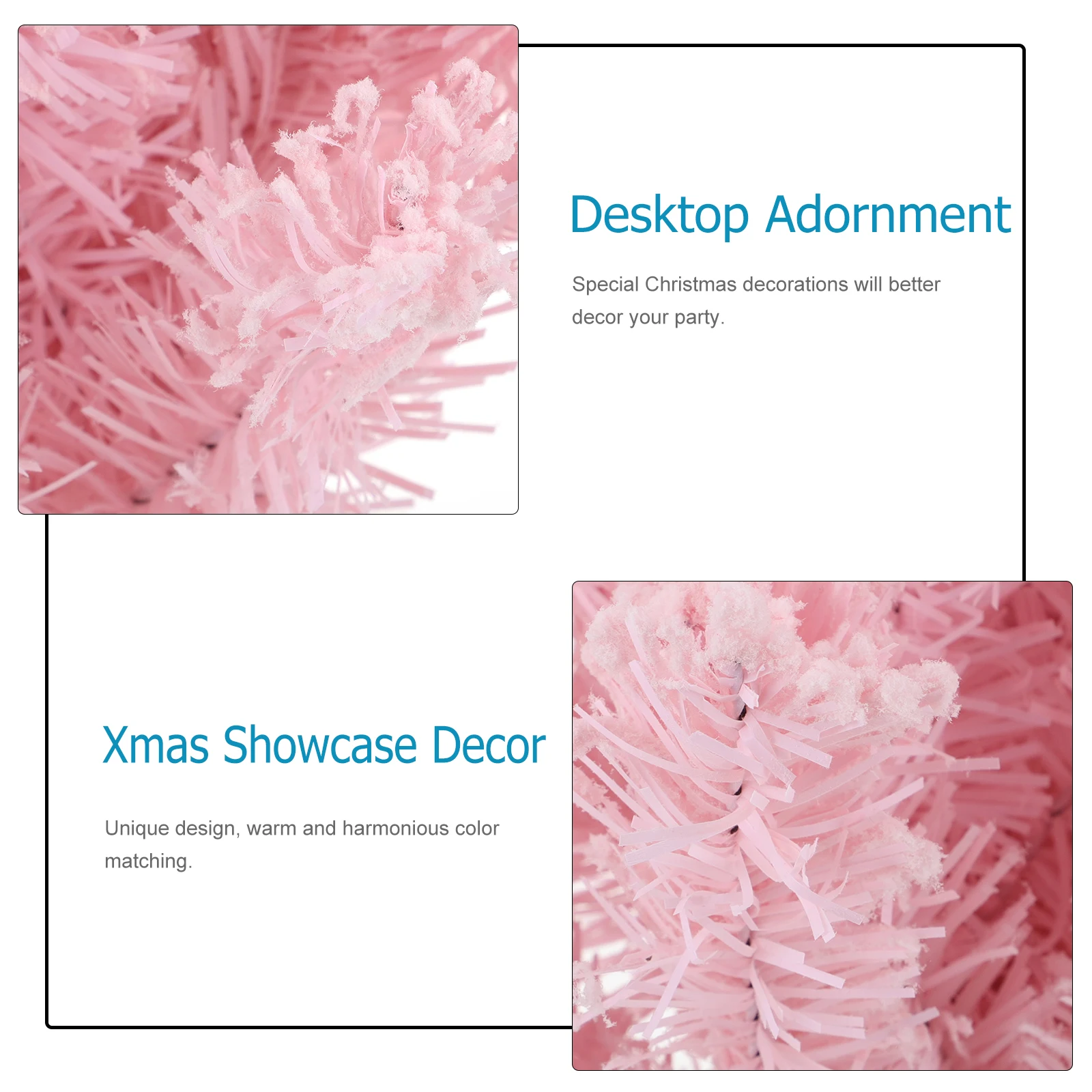 

1pc Pink Flocking Christmas Tree Desktop Adornment Creative Xmas Decor Small Christmas Gift Unique Design Warm Color Showcase