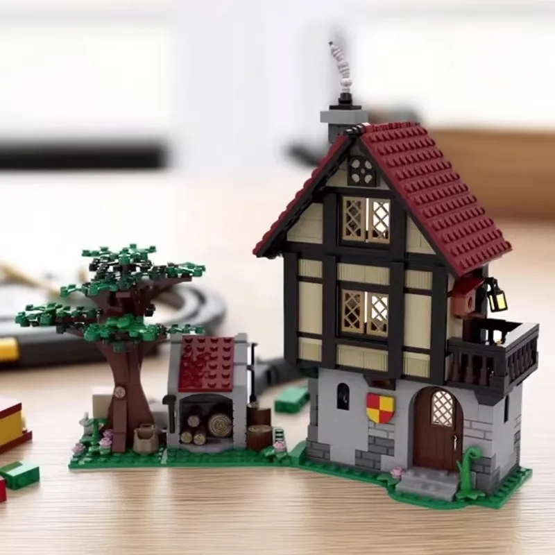 MOC medieval style house street view series model ornaments 519PCS