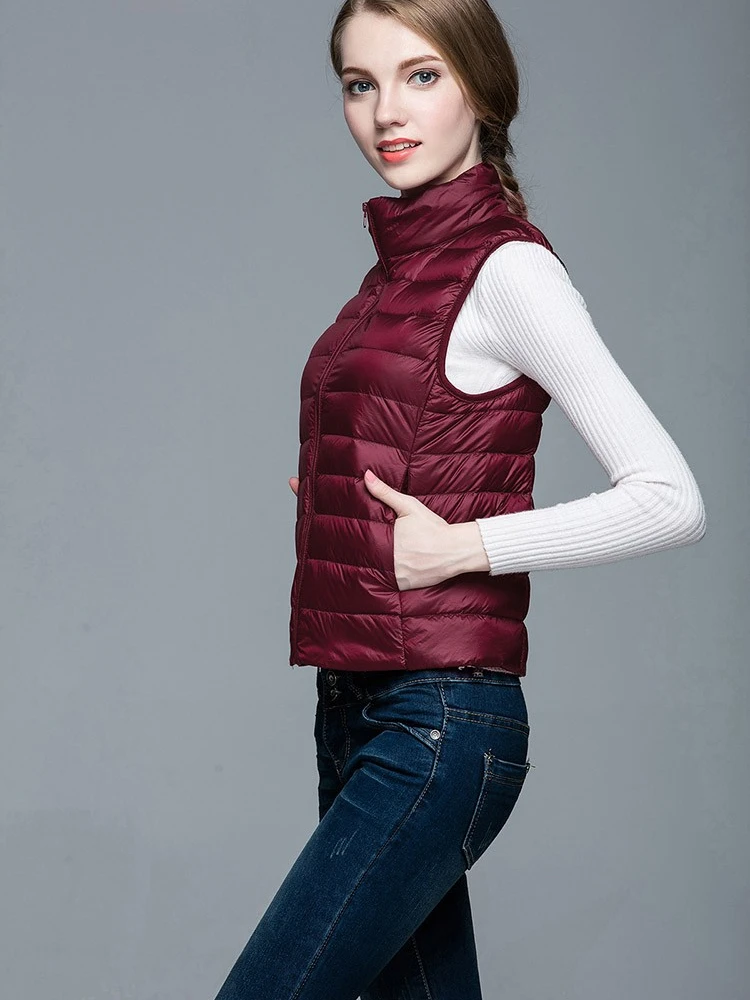 2024 Nieuwe Winter 90% Witte Eend Donzen Vest Voor Dames Ultralichte Eend Donzen Vest Jas Herfst Winter Mouwloze Jas