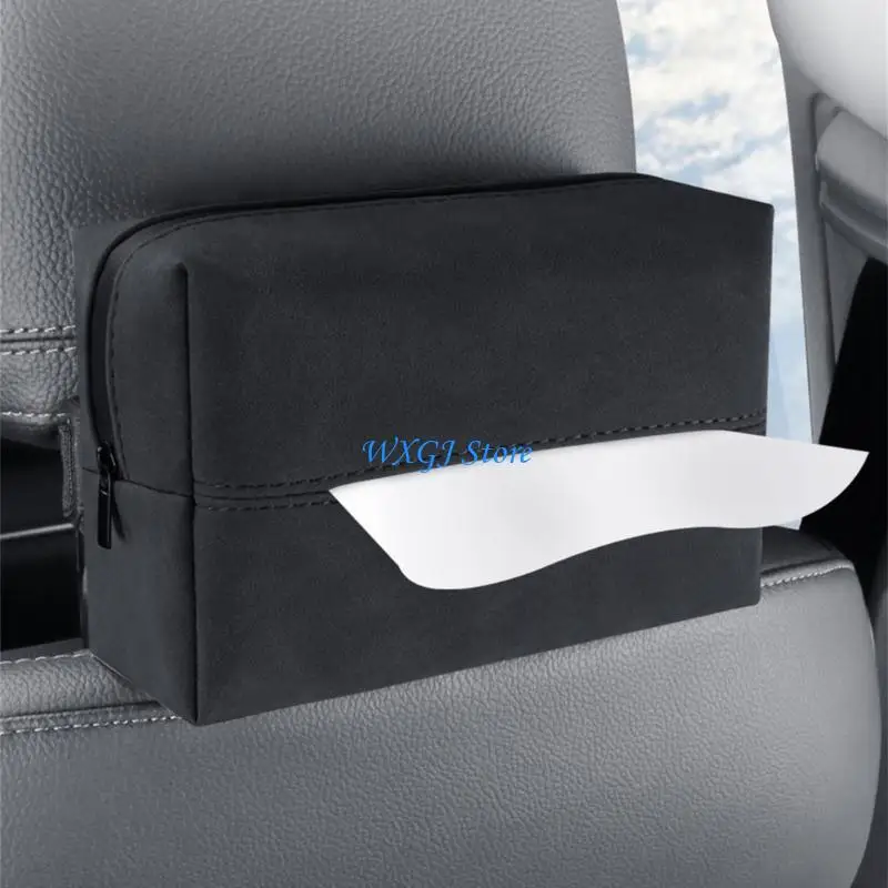 

37JE Car Tissue Holder, Visor-Tissue Holder Car Tissue Holder PU Leather Tissue Box Holder for Car Sun-Visor & Seat-Back