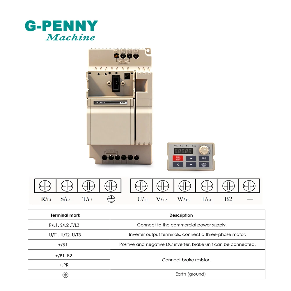 G-Penny 3.7kw‌ Vector Inverter ‌VFD 3 Phase Variable Frequency Drive Motor Speed Controller for CNC Machine Pump Fan