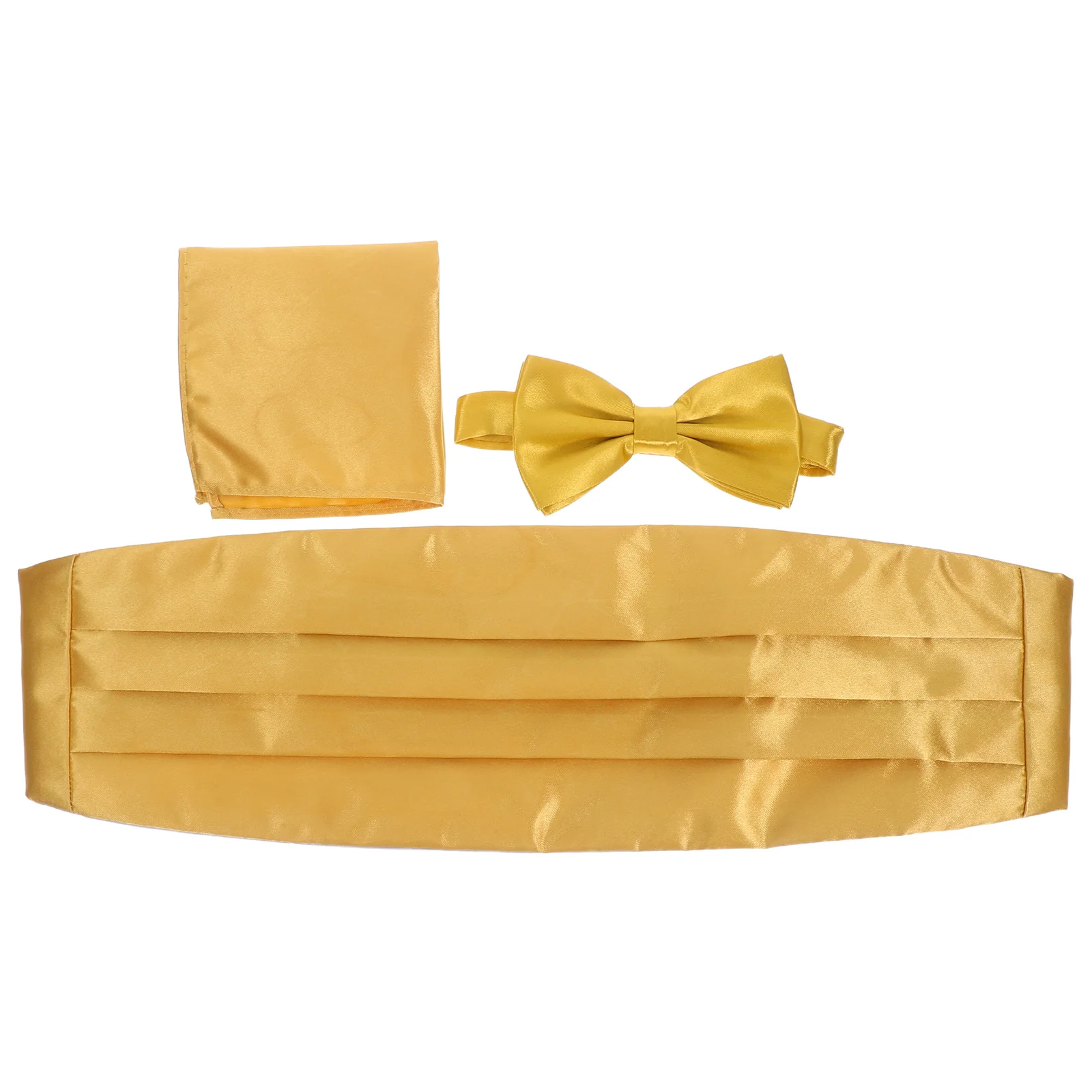 

Men'S Formal Bowtie Pocket Square Cummerbund Set Elegant Polyester Wedding Party Tuxedo Business Suit Accessories Groomsmen