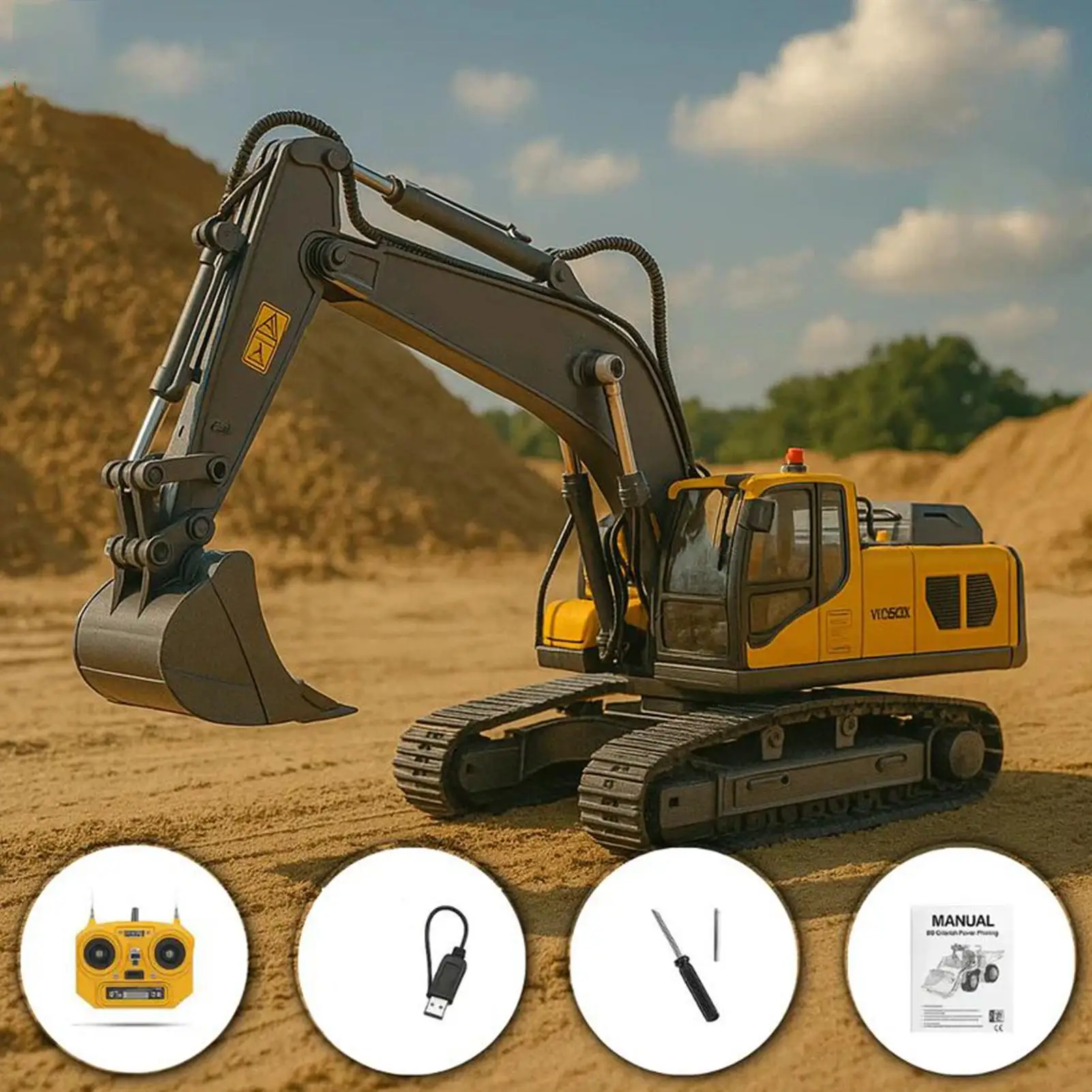 

Remote Excavator Sand Digger Rc Construction With Lights And Sounds For Boys Ages 3-8 Indoor Outdoor Backyard Birthday Sandbox