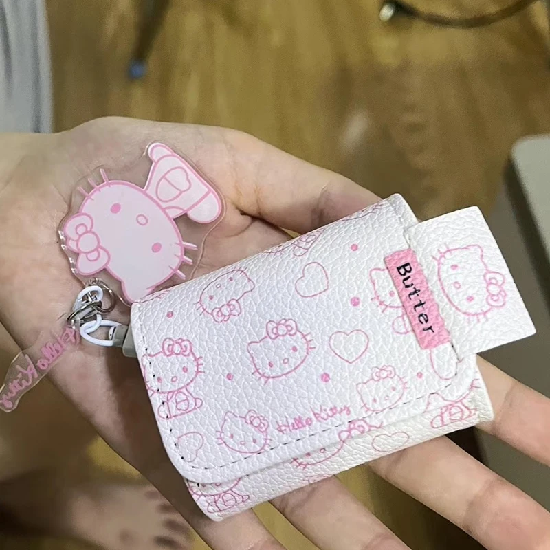 Kawaii Leather Pink Hello Kitty Wireless Bluetooth Protective Case for AirPods1/2 AirPods3 AirPods Pro Gifts