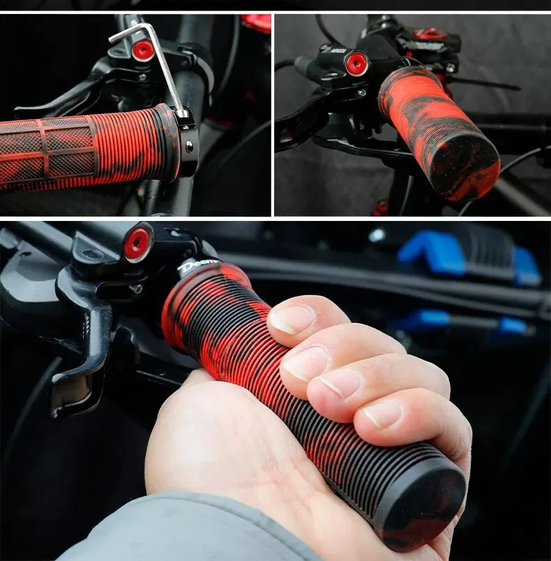 MTB Bicycle Handlebar Grips Rubber Anti-Skid Bike Grips Lock On Road Mountain Handle End Grips MTB Cuffs Bike Accessories