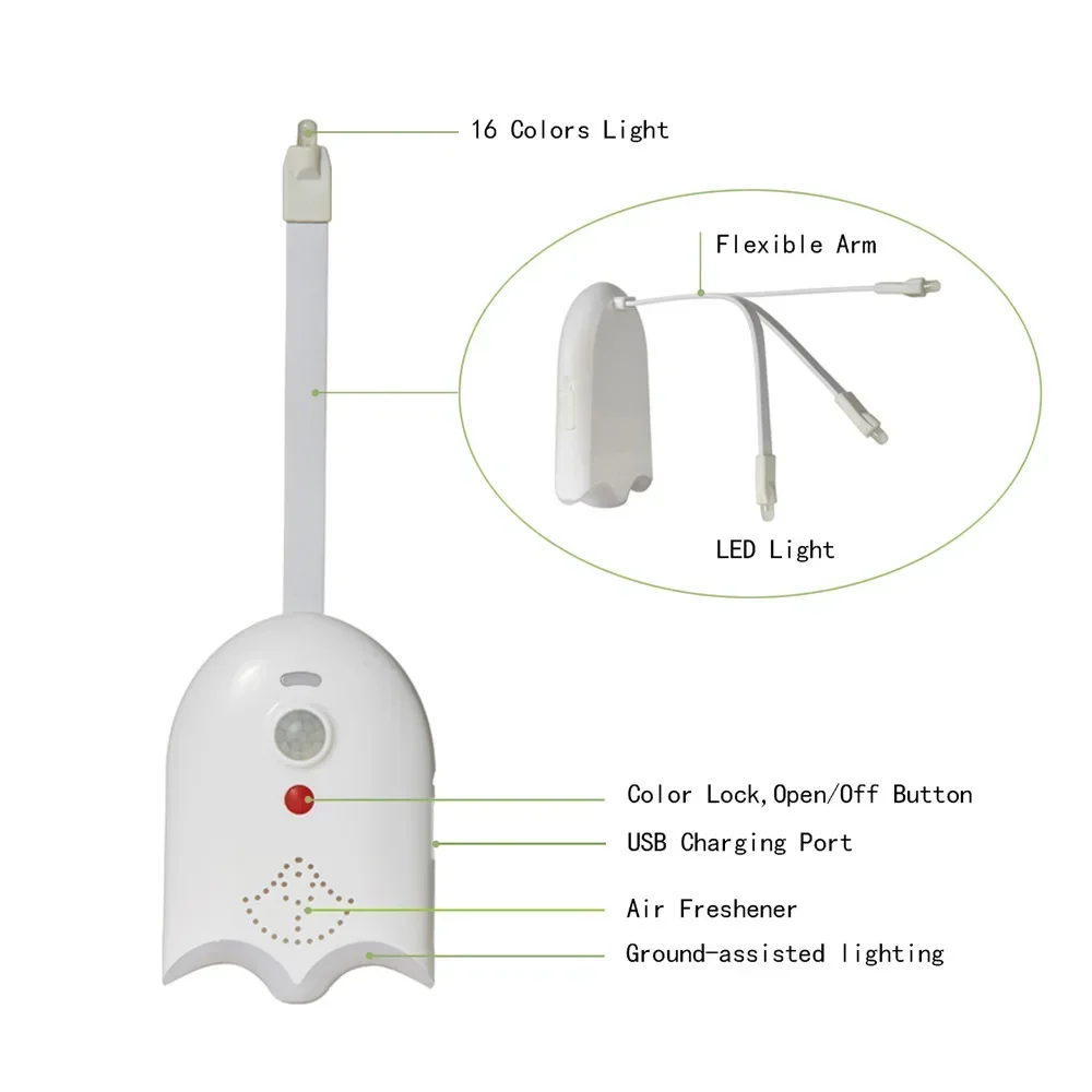 Xiaomi Toiletpot Nachtlampje Met Bewegingssensor Achtergrondverlichting 8/16 Kleuren USB Oplaadbare RGB Lamp Projectoren Decoratie Slaapkamer