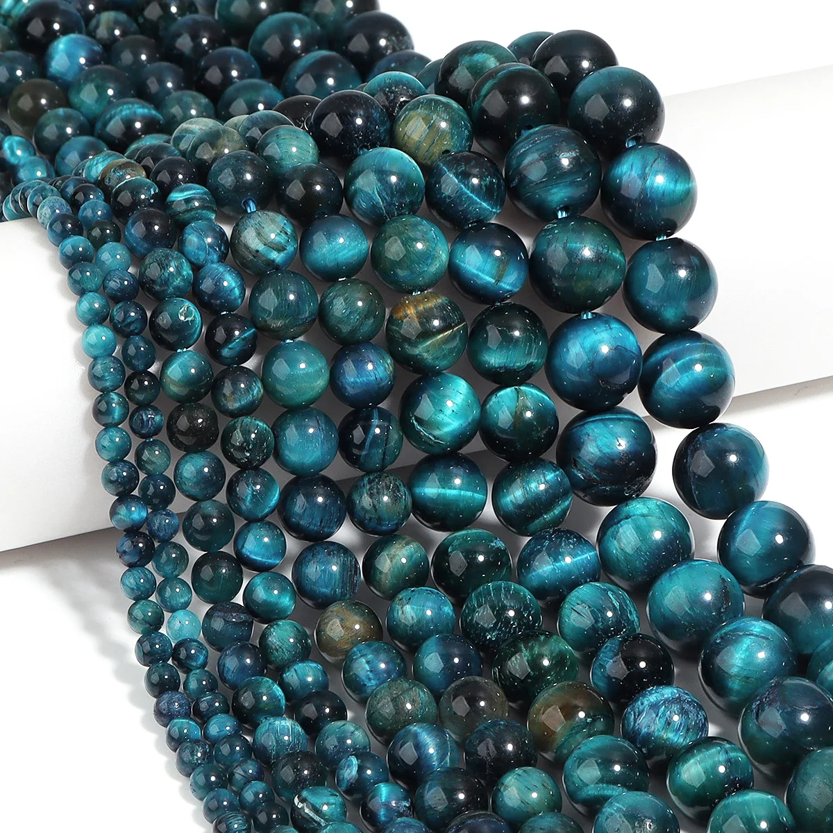 4 6 8 10 12 mm Naturstein Blaue Tigerauge Perlen Runde lose Distanzperlen für Schmuckherstellung DIY Halskette Armband Zubehör