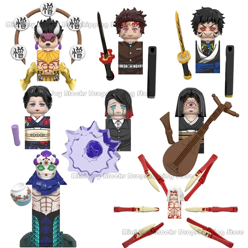 

WM6163 WM6162 WM6138 Demon Slayer Daki Giyuutarou Douma Kibutsuji Muzan Anime Blocks Mini Action Toy Figures Assemble Kids Gifts