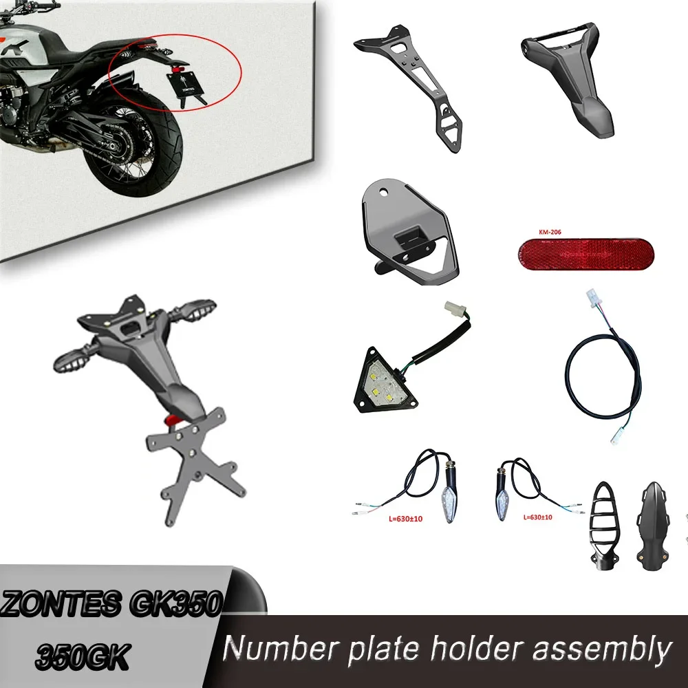 

Motorcycle Fenders For ZONTES GK350 350GK GK 350 Rear Mud Guard License Plate Bracket Mudguard Accessories