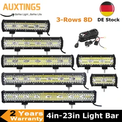 4-23 Inch 240W 360W 420W 480W LED Light Bar 8D Offroad Lamp Combo 3-Rows 12V 24V Truck SUV ATV 4WD 4x4