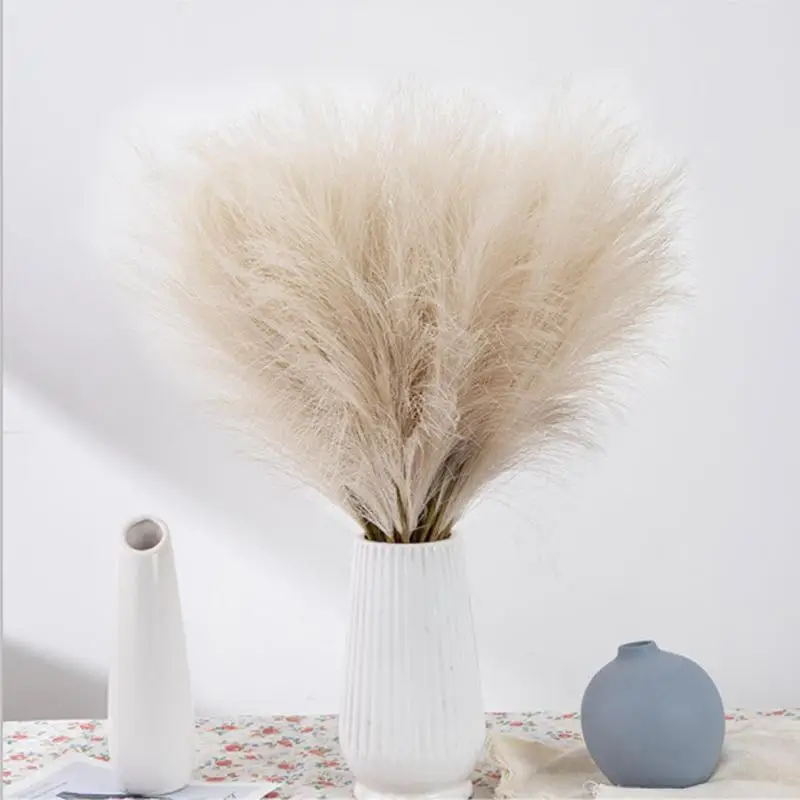 Faux Pampas Grass Fake Flower Boho Decor Tall Reed Grass For Vase Filler Artificial Farmhouse Home Wedding Decoration Accessory