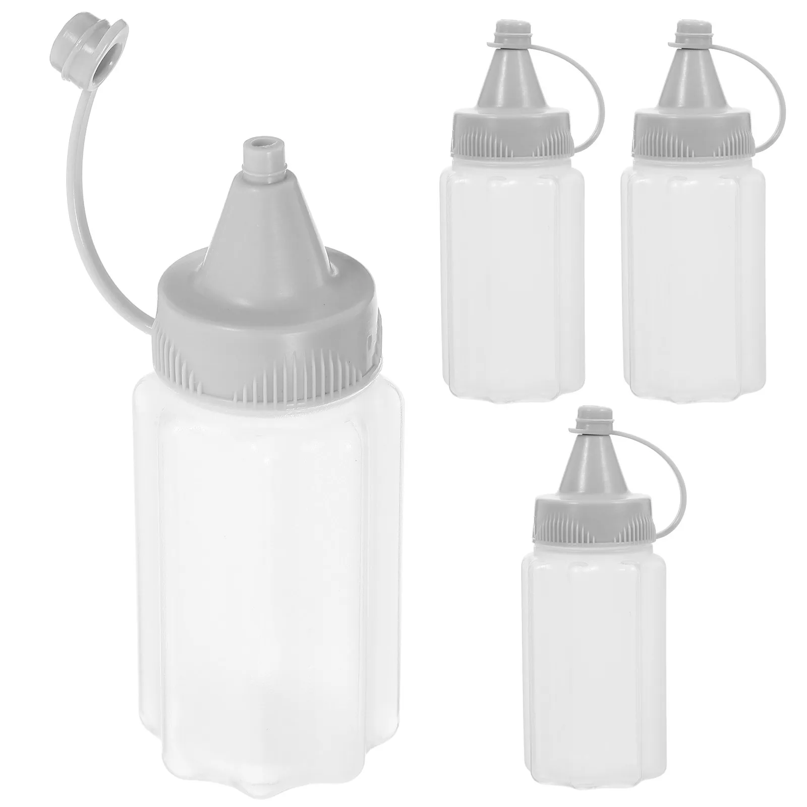 4Pcs Squeeze Bottles for Kitchen Condiments Vibrant Color Reusable Sauce Storage Bottles Salad Dressing Container Squeezable