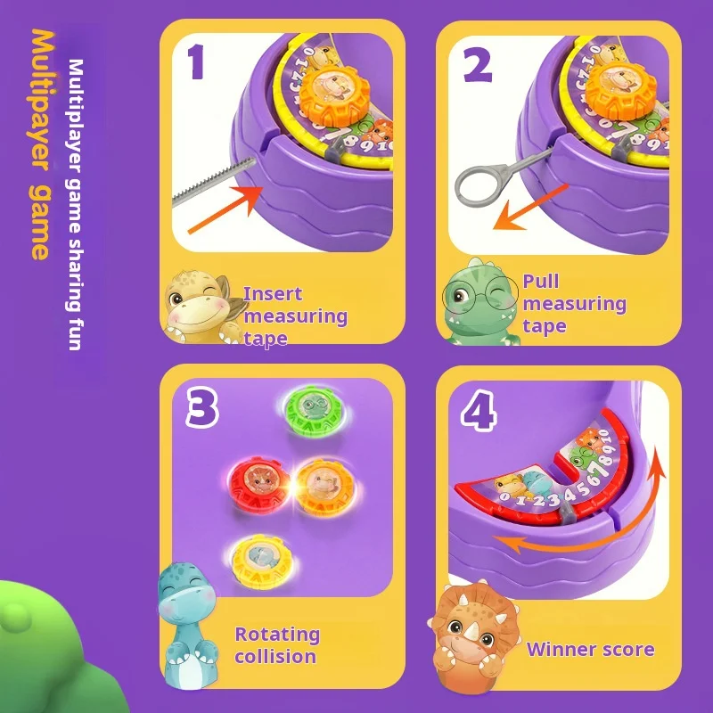 الإبداعية السلطانية على شكل أعلى ملعب البلاستيك انفجار الجيروسكوبي الساحة واضح معركة المجلس لعبة الديناصور متعددة لعبة الأولاد هدية