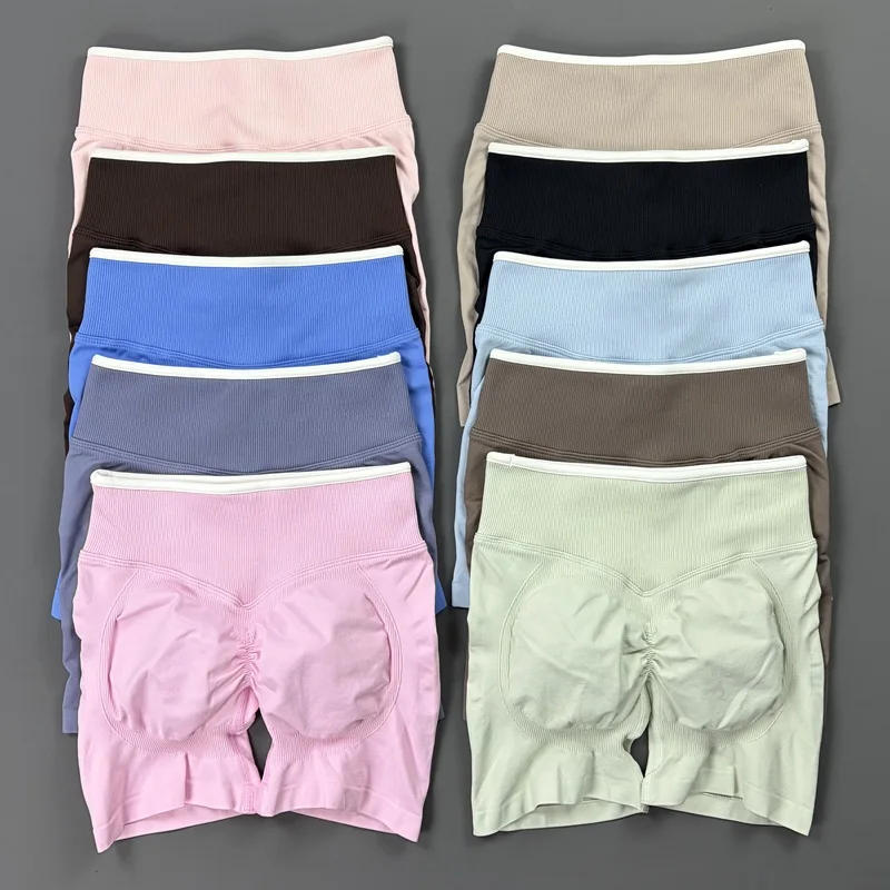 Summer Sports Shorts Women Fitness Seamless Yoga Wear Scrunch Butt Short Pants High Waist Gym Tights Workout Fitness Leggings