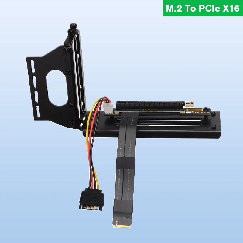 

Перемычка-удлинитель M.2 NVMe к PCI Express X16 с кабелем питания SATA для графических видеокарт PCI-e 32 Гбит/с