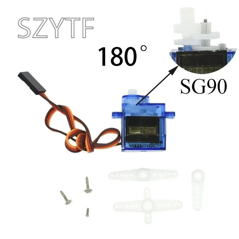 SG90 9G Micro Servo Motorsteuerung für RC Roboterarm Servomotor Spielzeug Flugzeug Hubschrauber Flugzeugmodelle 180 ° /360 ° – Detail 5