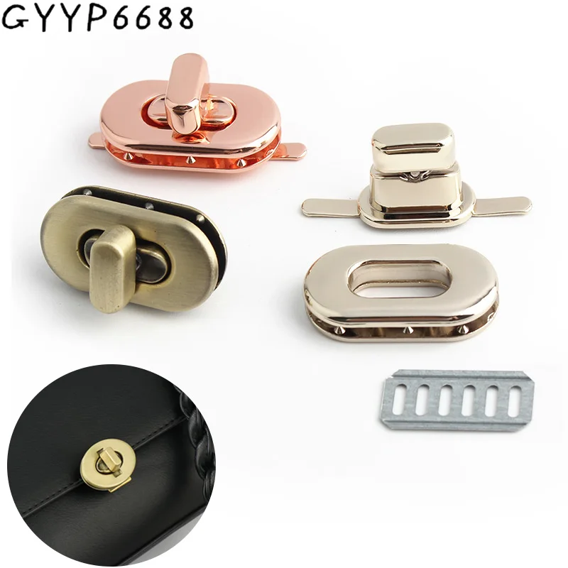 

1-5-20Sets Metal Oval Twist Turn Locks For Women Bags Handbag Shoulder Purse Luggage Hardware Clasp Closure Lock DIY Accessories