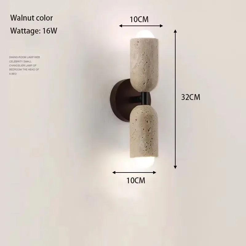 Japanese Wabi Sabi Style Yellow Cave Stone LED Wall Lamp Bedroom Bedside Living Room Background Wall Home Decor Lighting Fixture