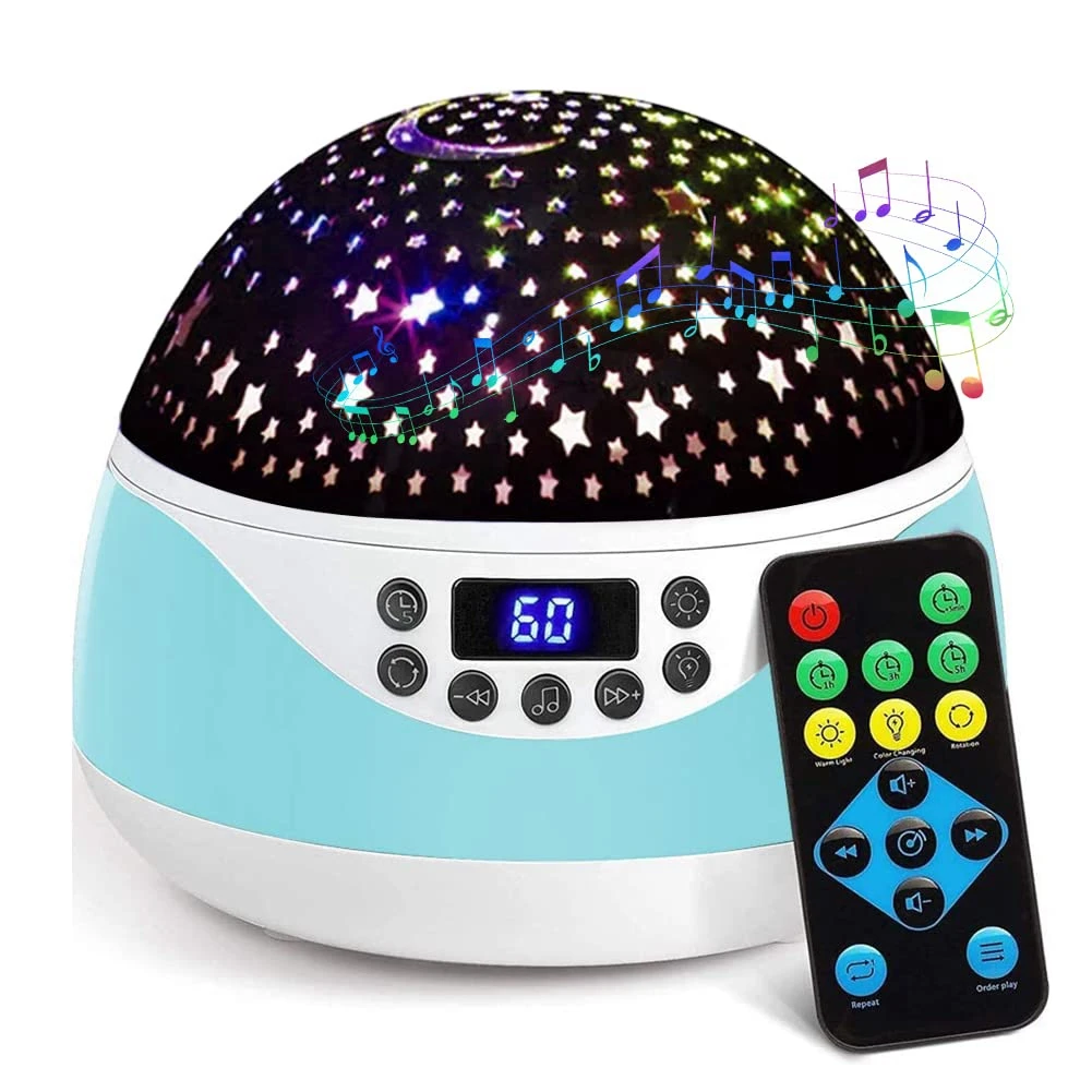 Proyektor Lampu Malam Bintang ABHU untuk Kamar Anak-anak, Lampu Sensorik Bayi, Proyektor Bintang Berbintang Berputar 360 Derajat, Hadiah untuk Anak Laki-laki